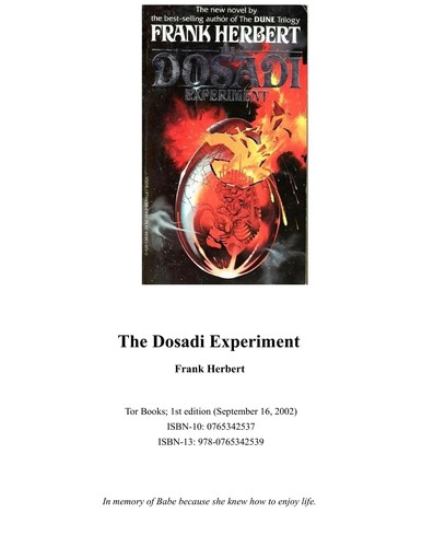 Frank Herbert: The Dosadi Experiment (1983, Putnam Pub Group (T))