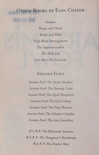 Eoin Colfer: Artemis Fowl (2001, Scholastic)